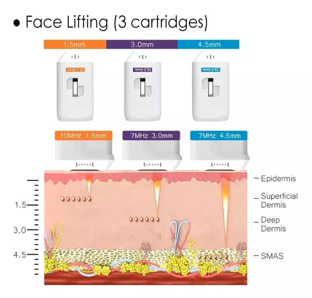 Portable 4D 12line High-Intensity for Eye/Neck/Face Lifting Wrinkle Removal 5 in 1 Beauty Instrument