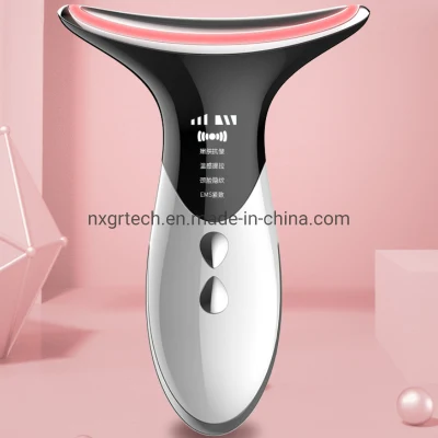 LED Photon Vibración Cuello Lifting Piel Apretar Antiarrugas Eliminar Masajeador Dispositivo Cuello Cuidado de la piel Belleza Instrumento